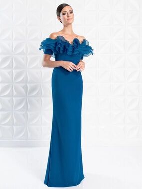 Alexander by Daymor 1257 Teal Blue Formal dress